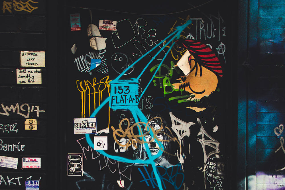 Graffiti spray painted on a wall