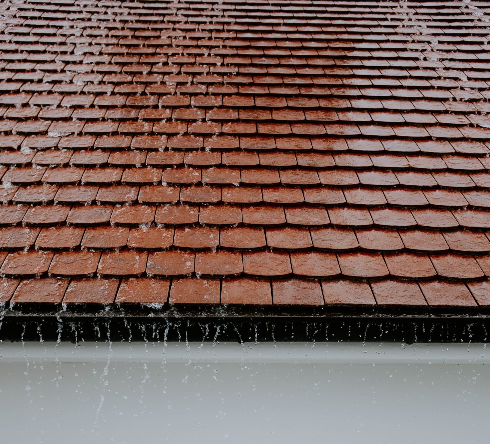 Freshly sandblasted roof shingles